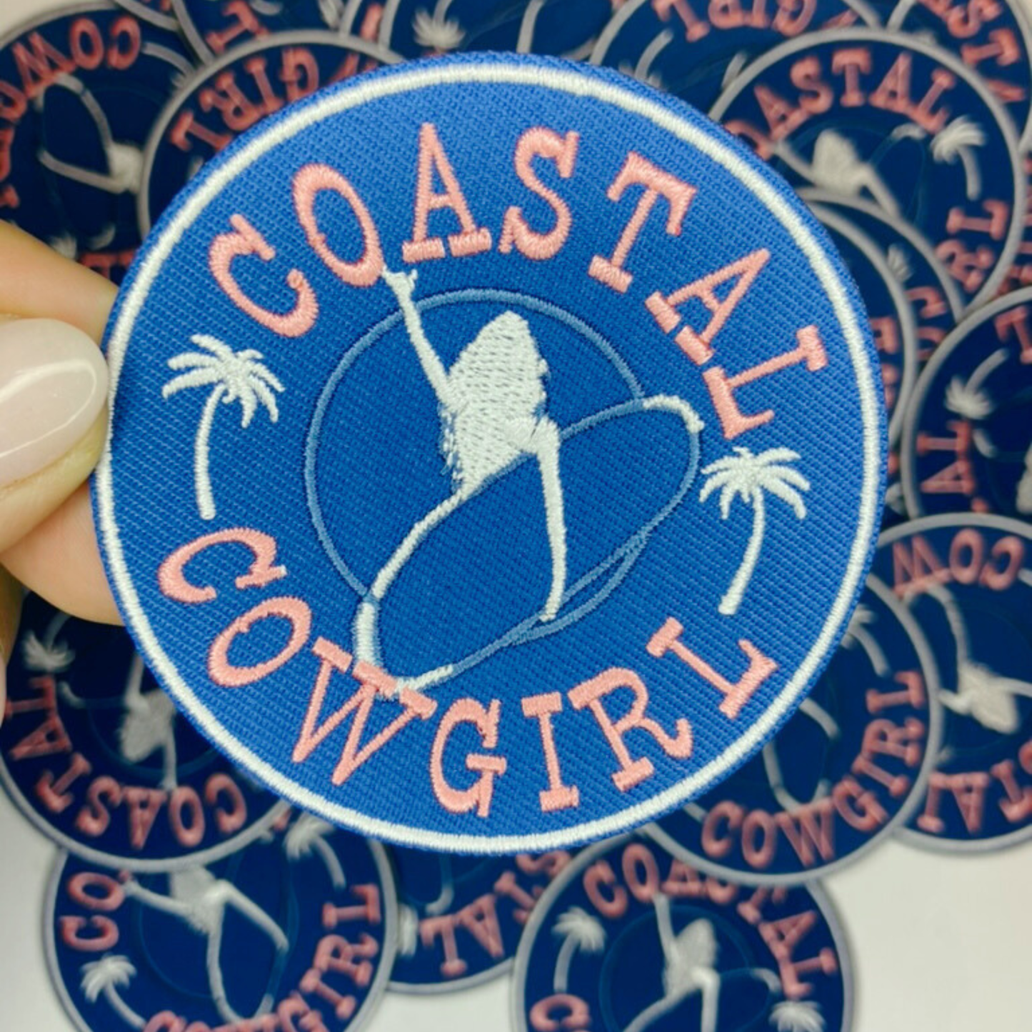 3" Coastal Cowgirl - Embroidered Hat Patch: Embroidered Patch