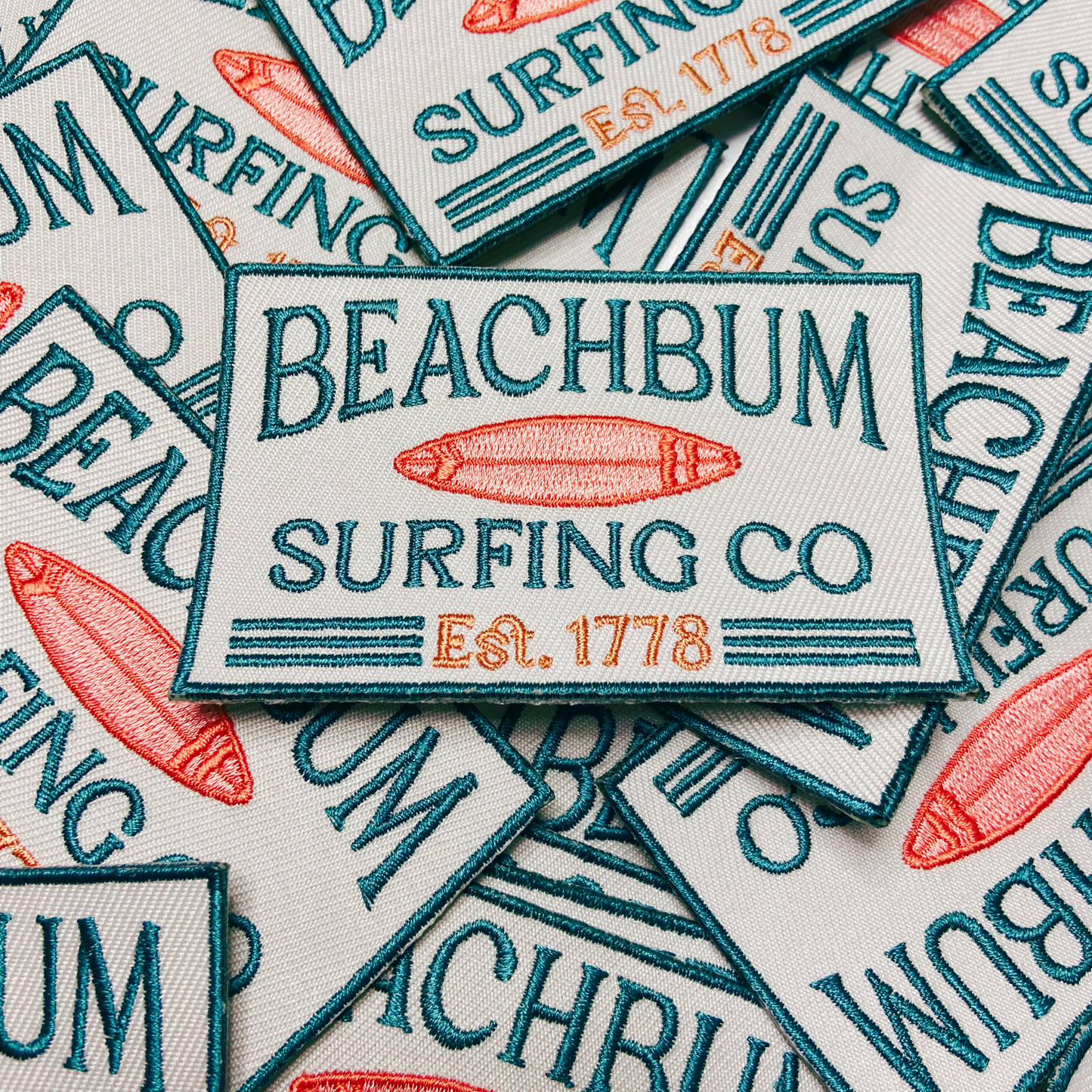 3.5" BEACHBUM Surfing Co. - Embroidered Hat Patch: Embroidered Patch