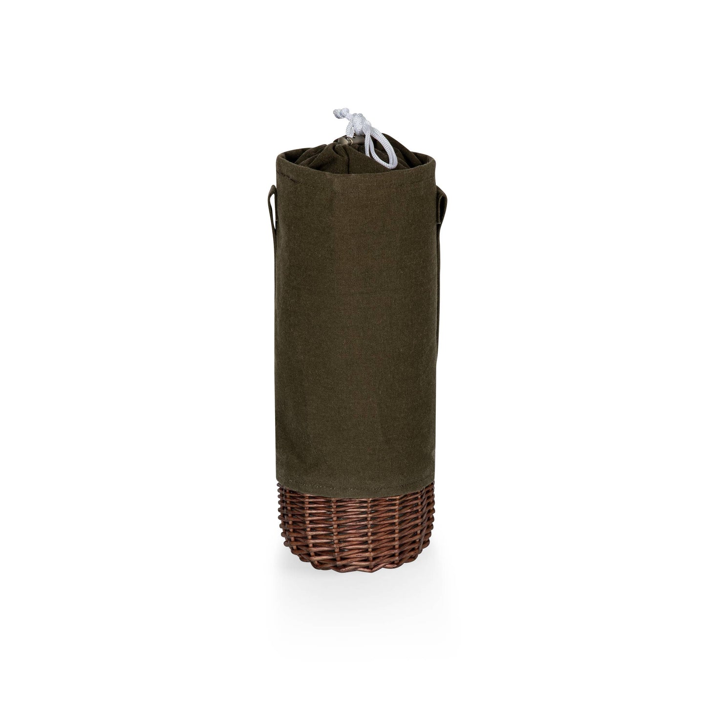 Malbec Insulated Canvas and Willow Wine cooler Basket: Beige Canvas