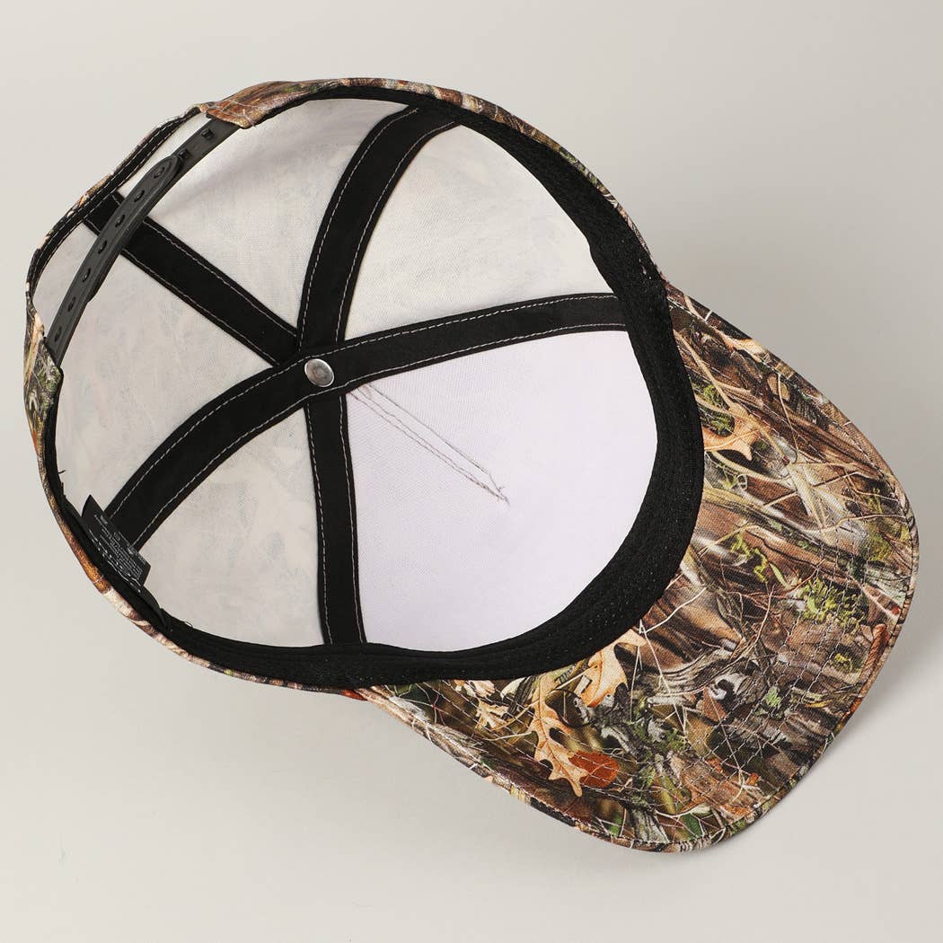 Howdy Darlin' Embroidery Patch Camo Trucker Hat: BEIGE CAMO / ONE SIZE
