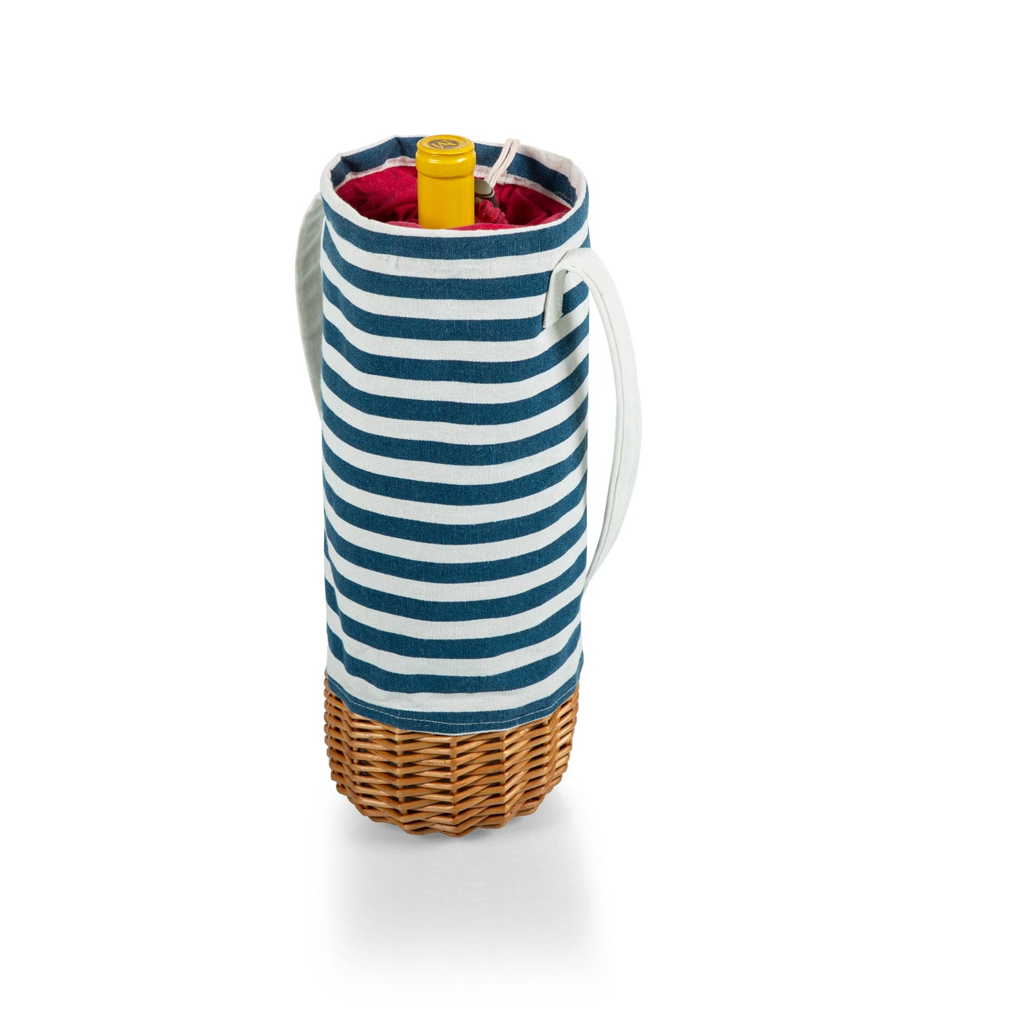 Malbec Insulated Canvas and Willow Wine cooler Basket: Beige Canvas