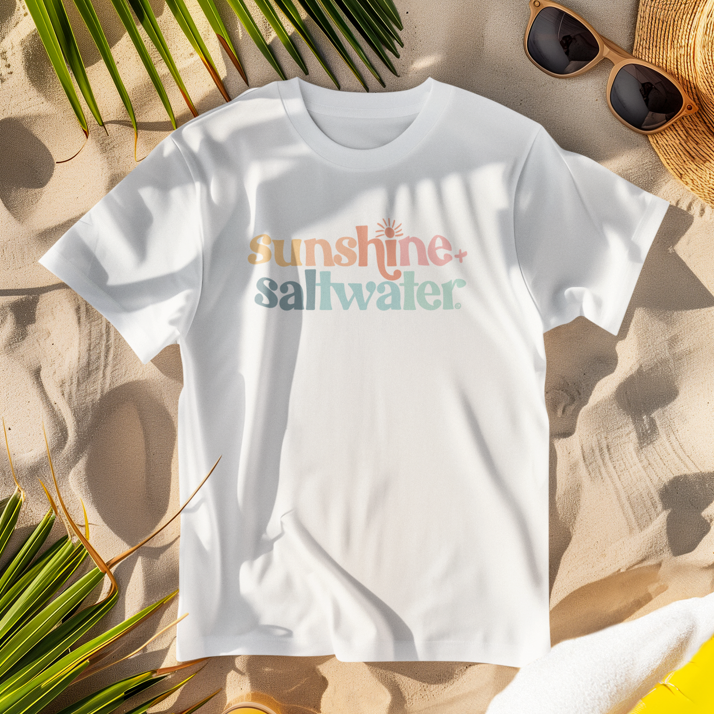 Sunshine + Saltwater | Beachside Breeze T-Shirt: White / XL