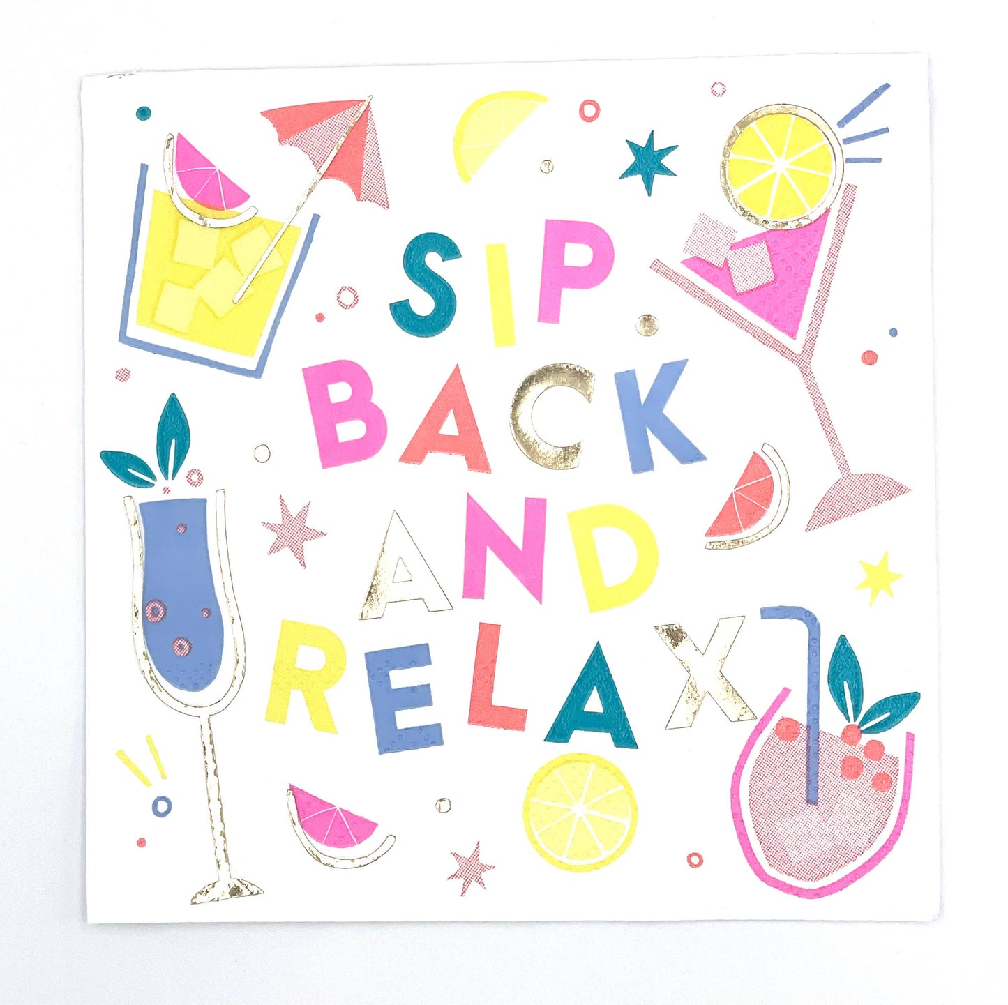 Funny Cocktail Napkins | Sip Back and Relax - Foil - 20ct