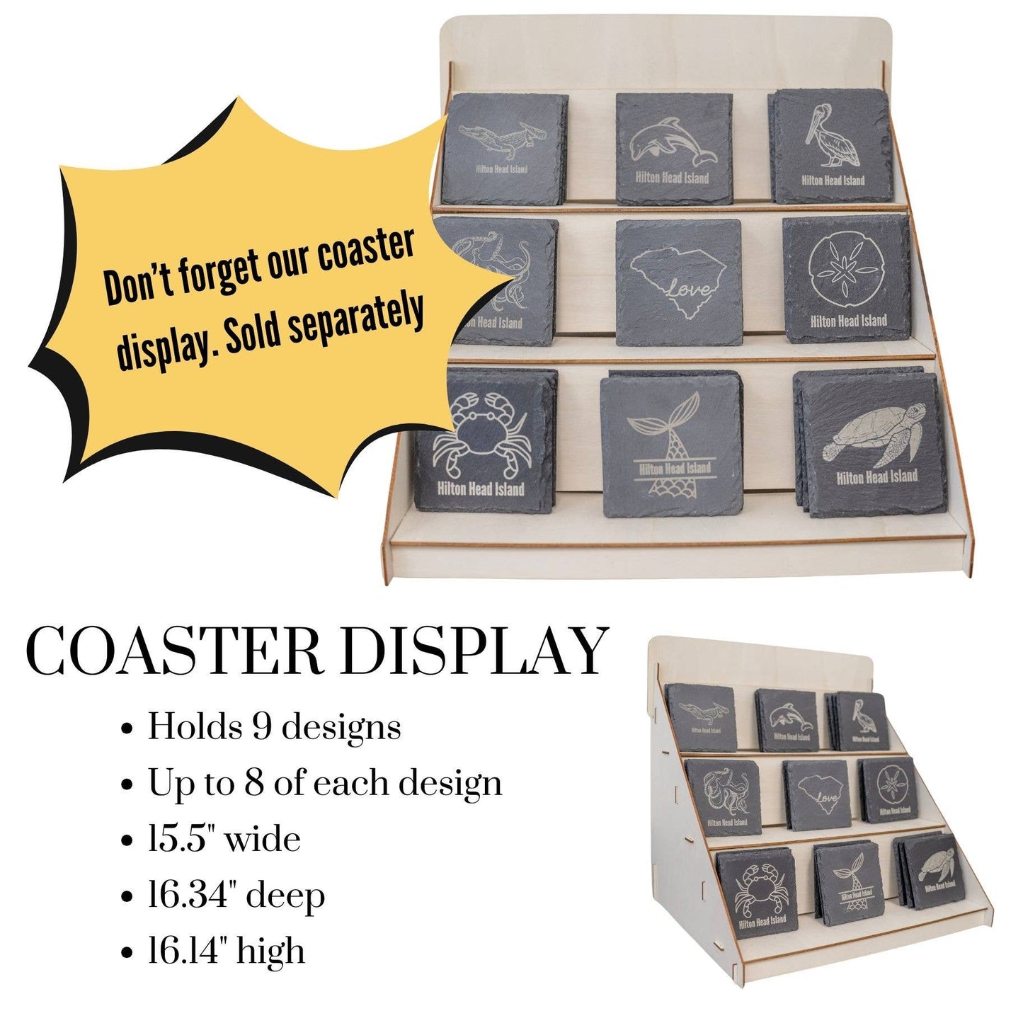 Beach Coasters, Nautical Coasters, Engraved Slate Coasters: Palm Tree 2 / 4" Round