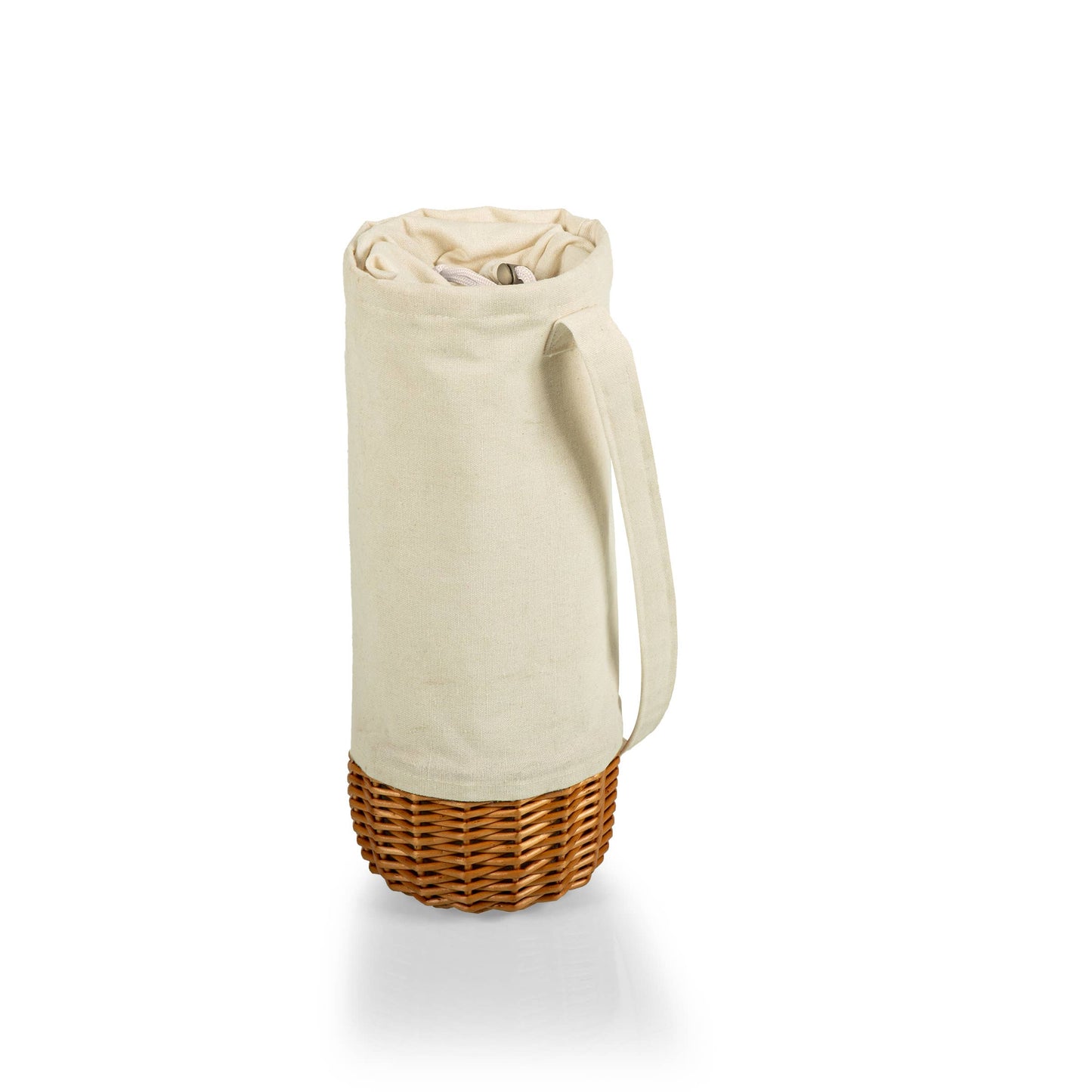Malbec Insulated Canvas and Willow Wine cooler Basket: Beige Canvas