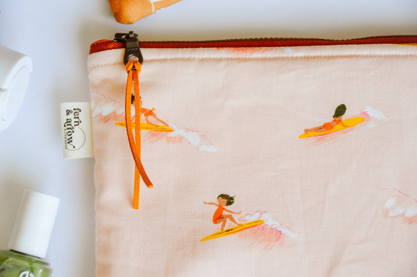 Palms Surf Zipper Pouch - Surfer Girl Pink: Medium