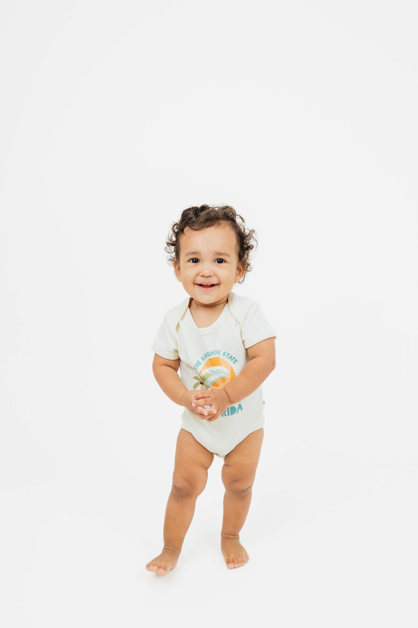 The Sunshine State Florida Souvenir Cotton Baby Onesie: White/Multi / 3-6M