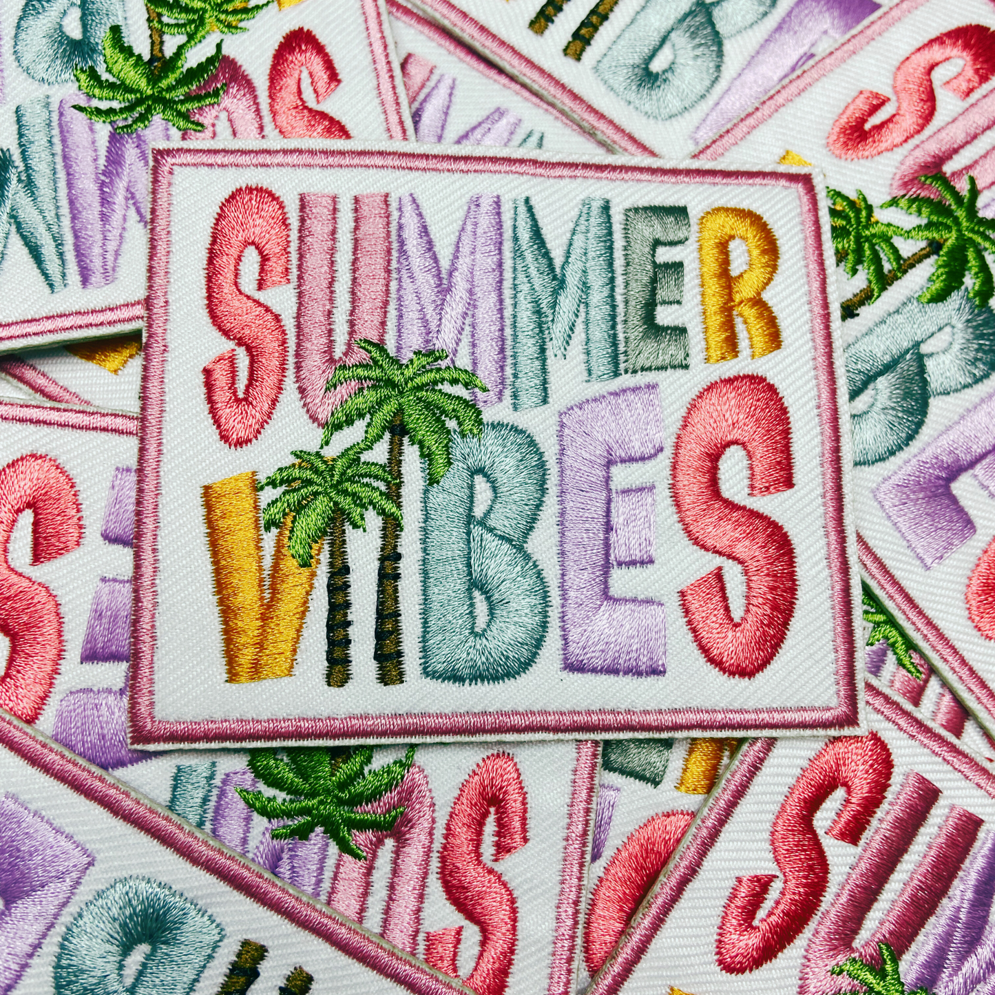 3" Summer Vibes  -  Embroidered Hat Patch: Embroidered Patch