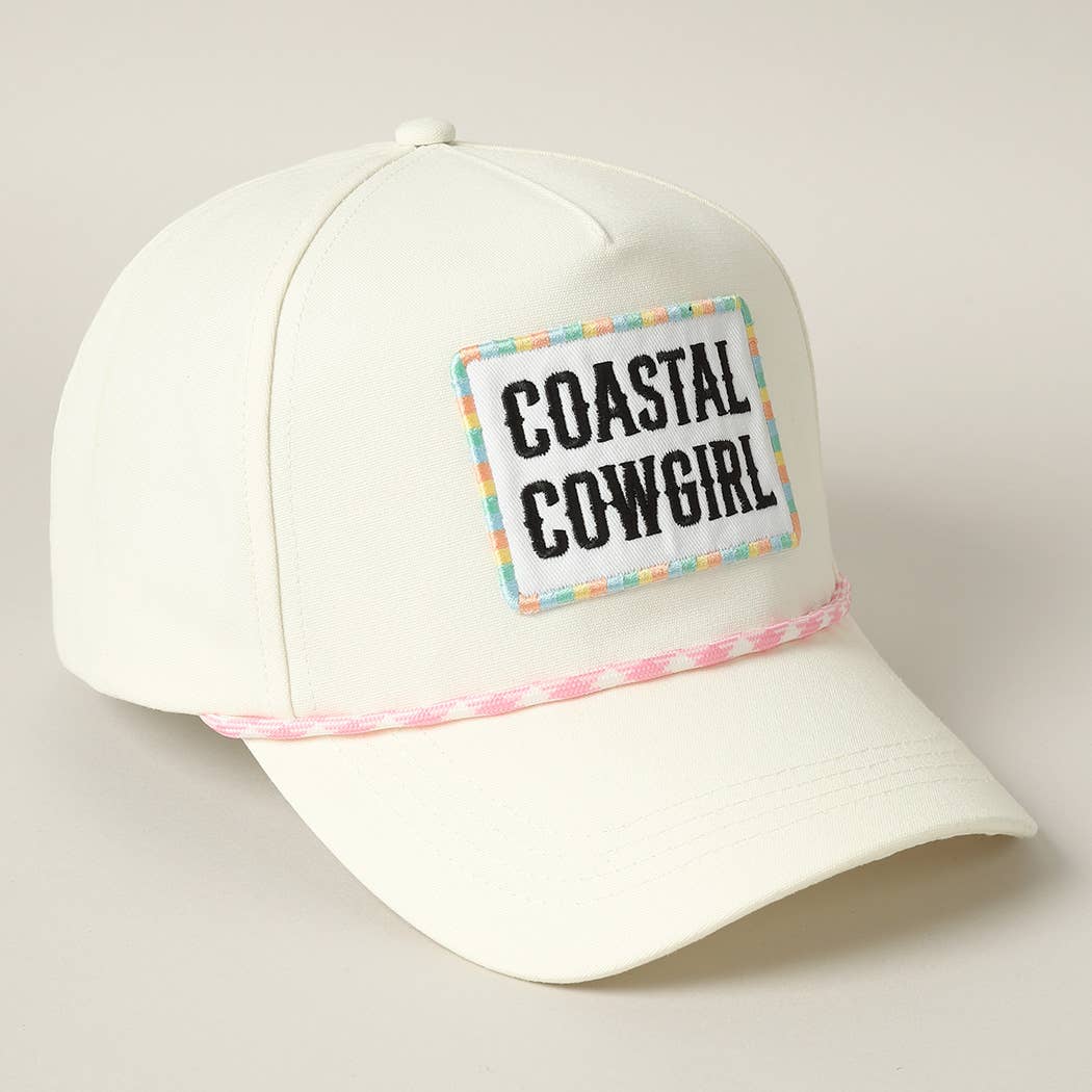 Coastal Cowgirl Embroidery Patch Trucker Hat: MULTI / ONE SIZE