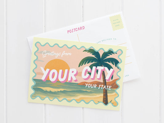 AMI Beach Scenery Postcard
