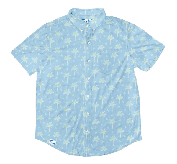 Pastel Palms - Rayon Stretch Shirt: L