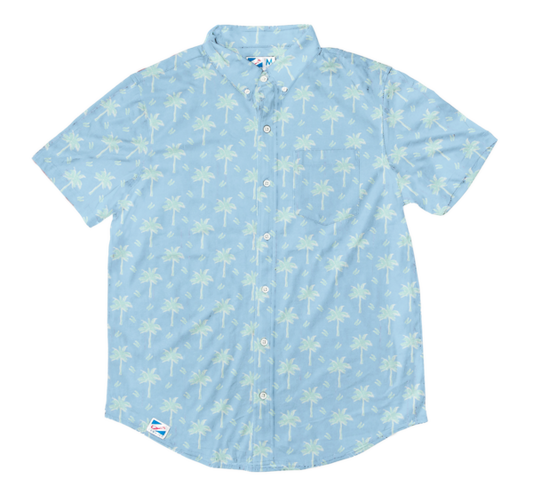 Pastel Palms - Rayon Stretch Shirt: L