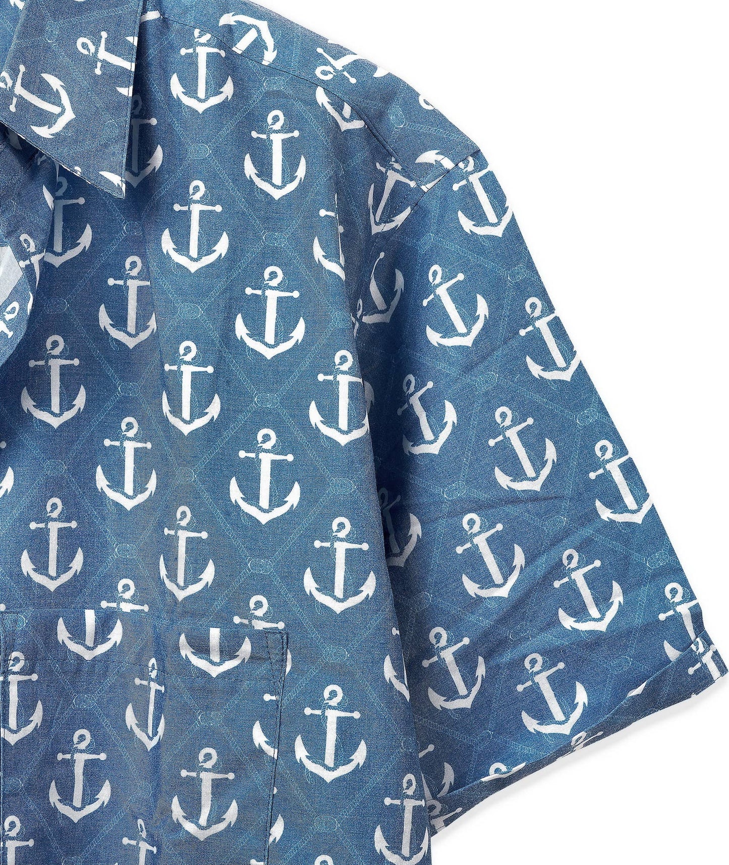 HAPPY BAY Blue Anchor Super SOFT Rayon Blend Men Shirts: Blue / Rayon Blend / Small