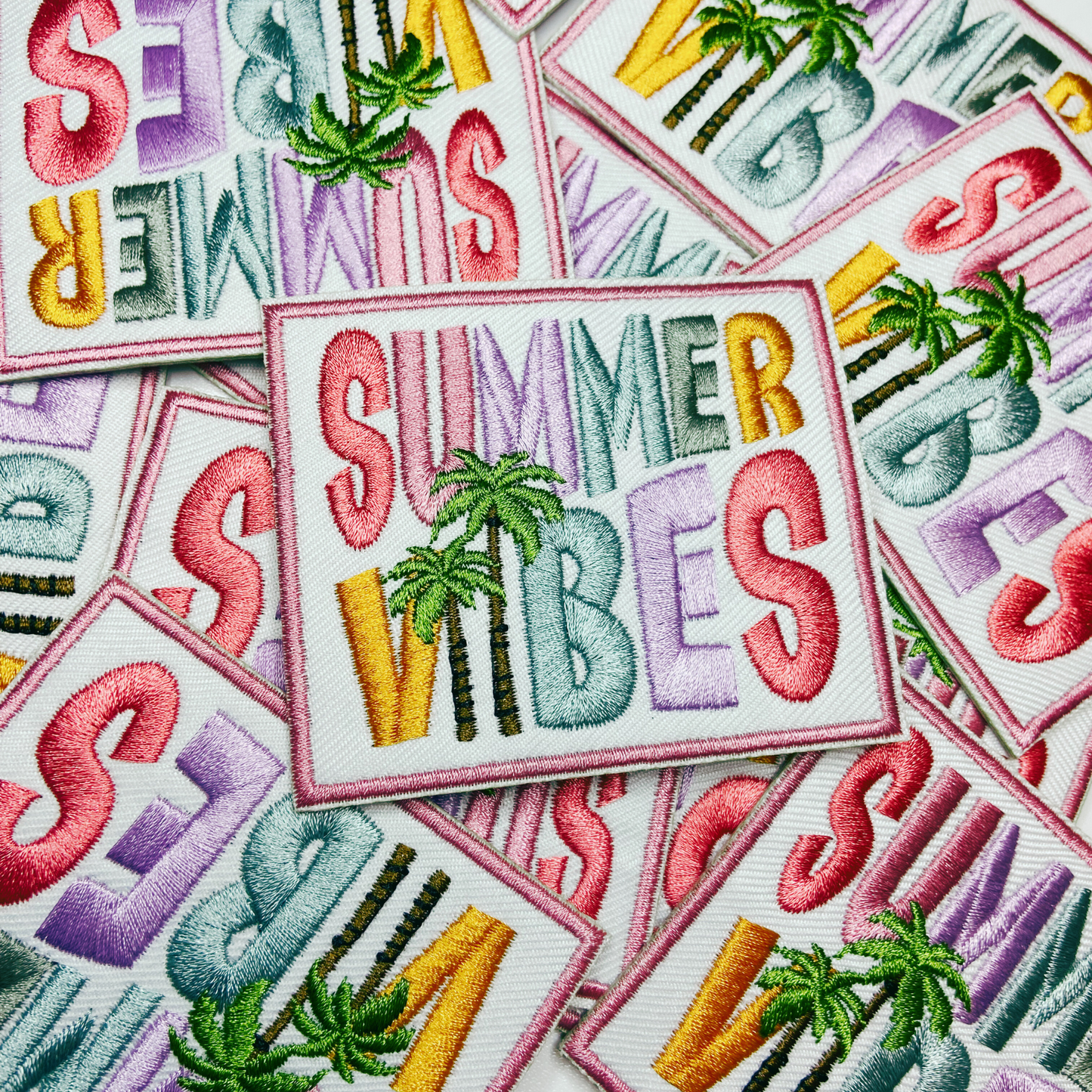 3" Summer Vibes  -  Embroidered Hat Patch: Embroidered Patch