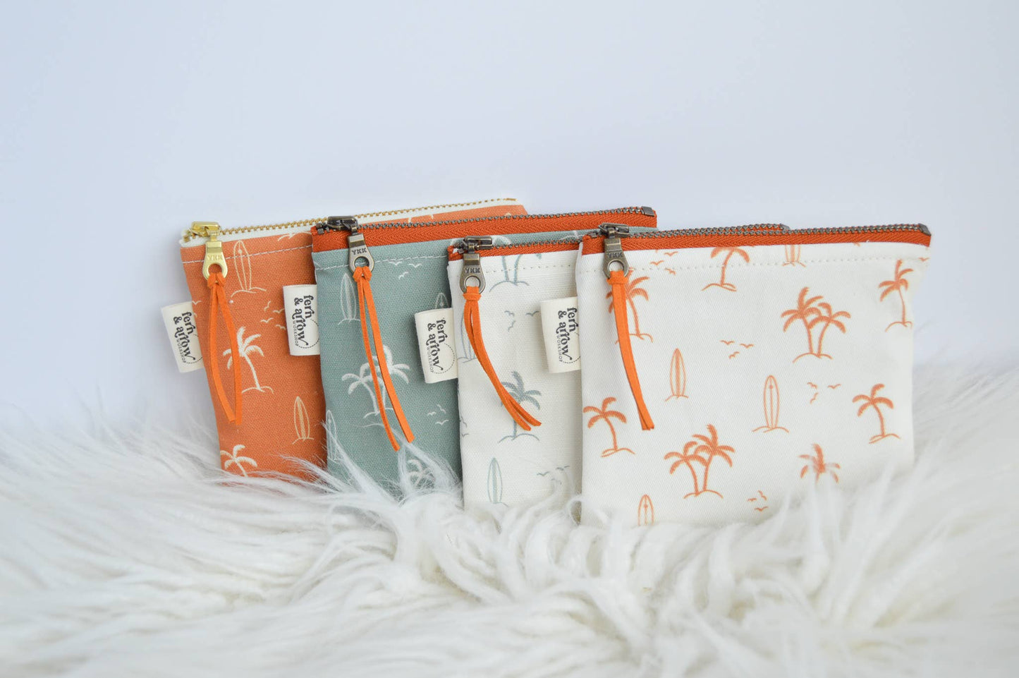 Palms Surf Zipper Pouch - White Rust: Coin Purse