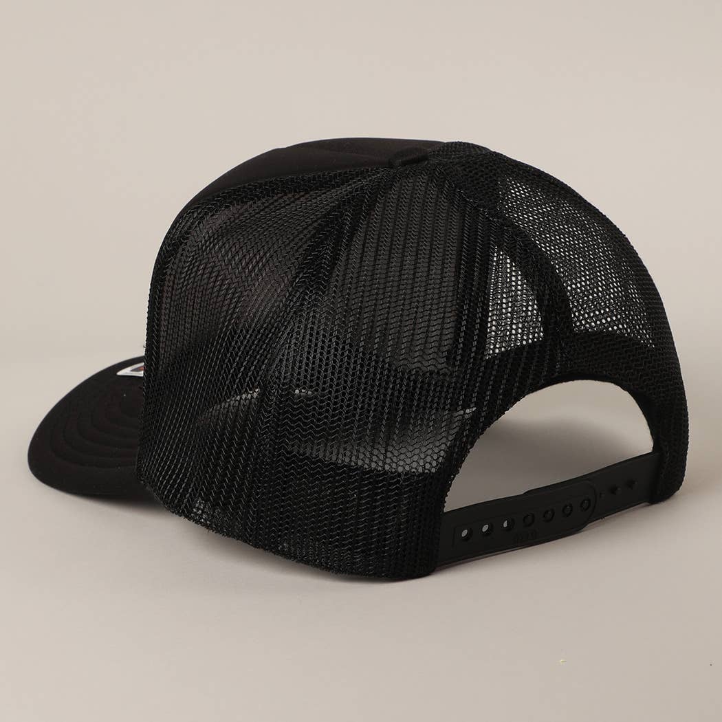 FLORIDA Text Printed Mesh Back Foam Trucker Hat: Pink / ONE SIZE