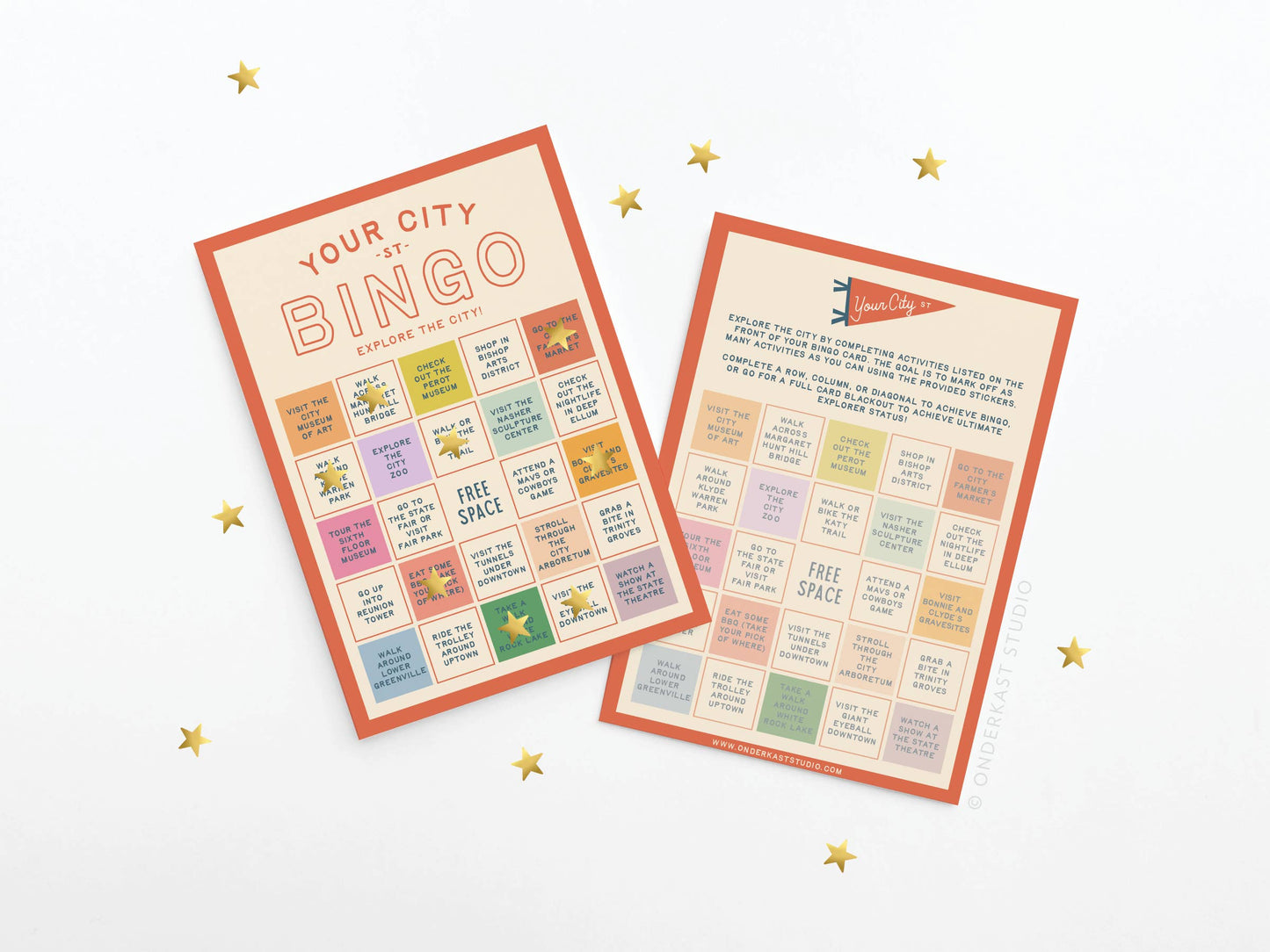 Custom City Explorer Bingo Card: Blue / Works for me!