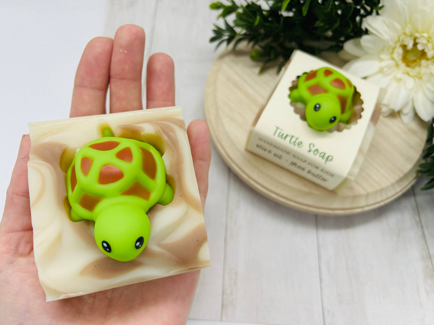 Turtle Handmade Soap Bar for Kids VEGAN COLD PROCESS: Scented