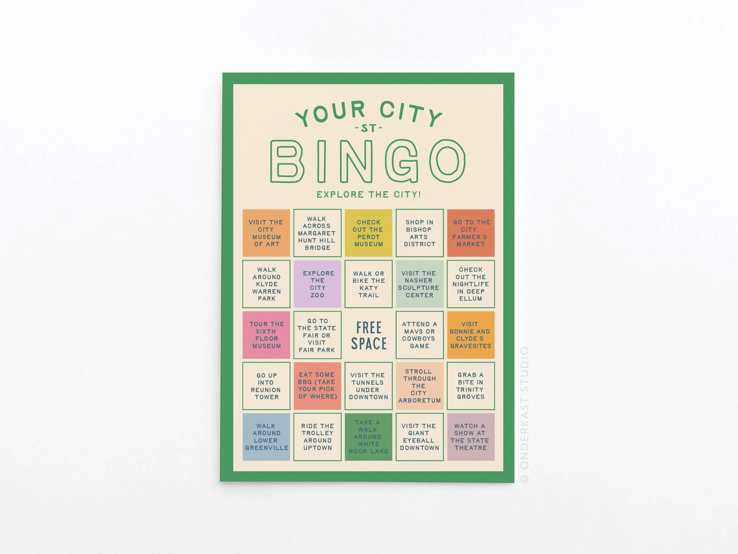 Custom City Explorer Bingo Card: Blue / Works for me!