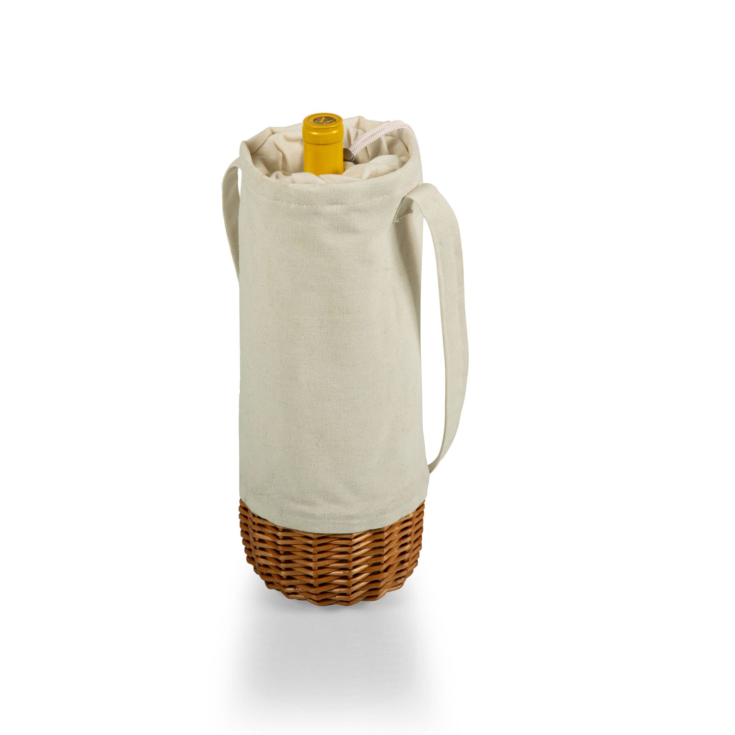 Malbec Insulated Canvas and Willow Wine cooler Basket: Beige Canvas