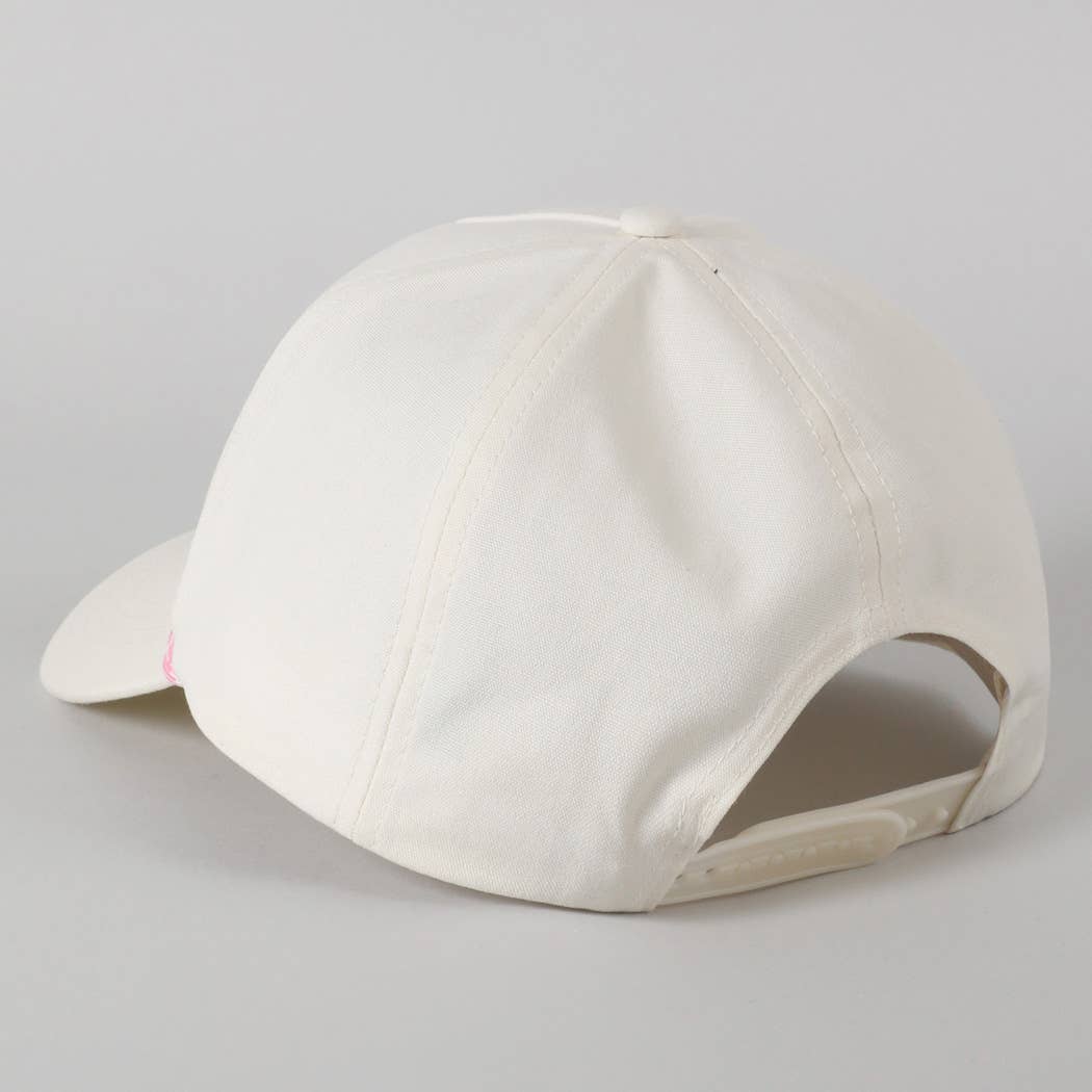 SALTY BEACH Lettering Embroidered Trucker Hat: LT BLUE / ONE SIZE