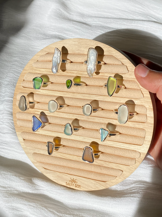 Ring Display: White Inlaid Slots