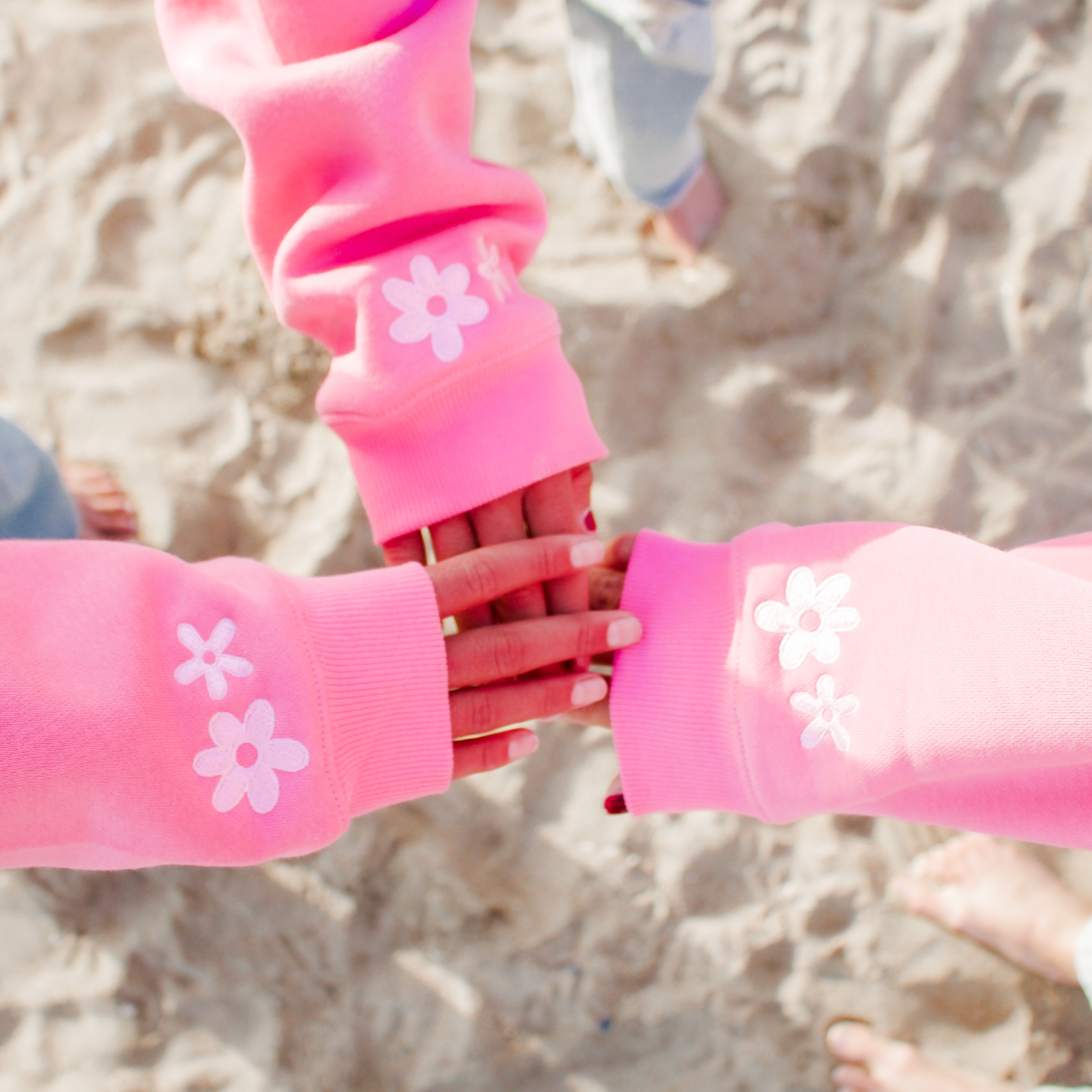 Surfer Girl Bloom Embroidered Hoodie: Medium