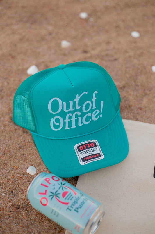 Out Of Office Trucker Hat- Teal