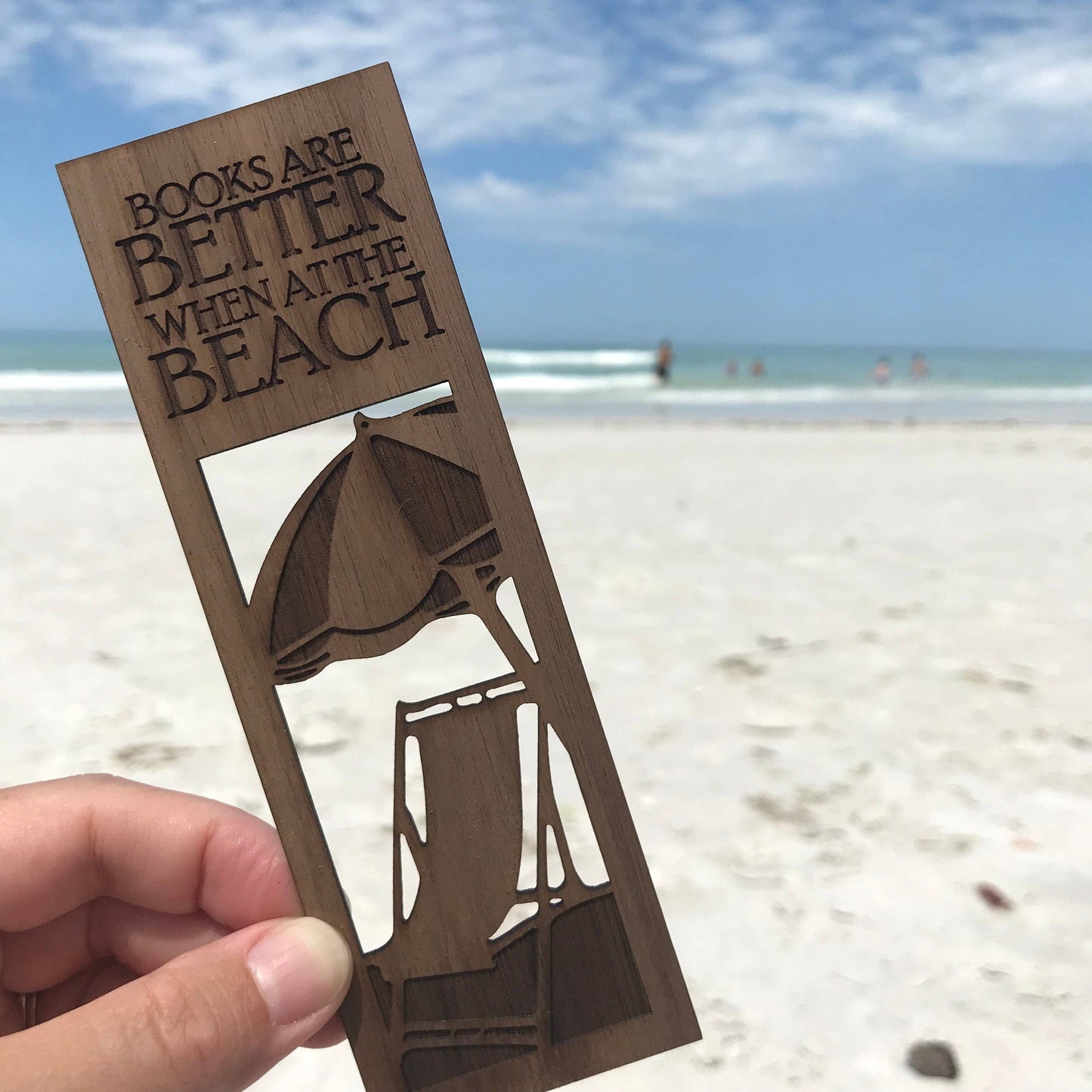 Books are Better When at the Beach Bookmark: Mahogany