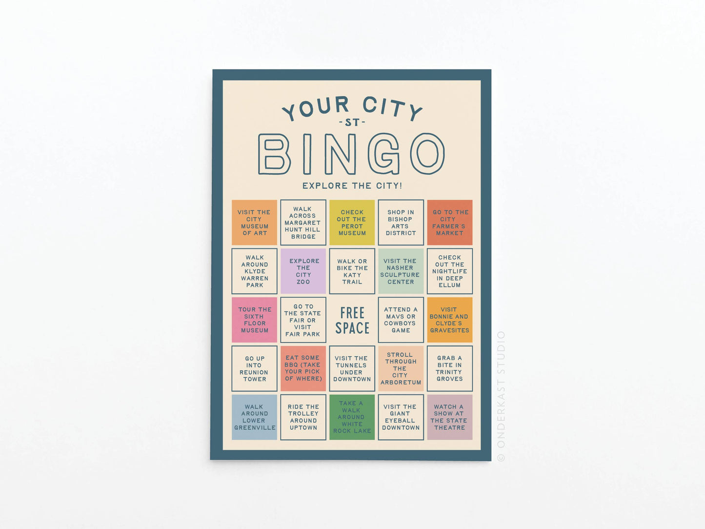 Custom City Explorer Bingo Card: Blue / Works for me!