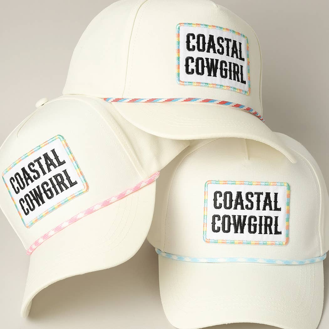 Coastal Cowgirl Embroidery Patch Trucker Hat: MULTI / ONE SIZE