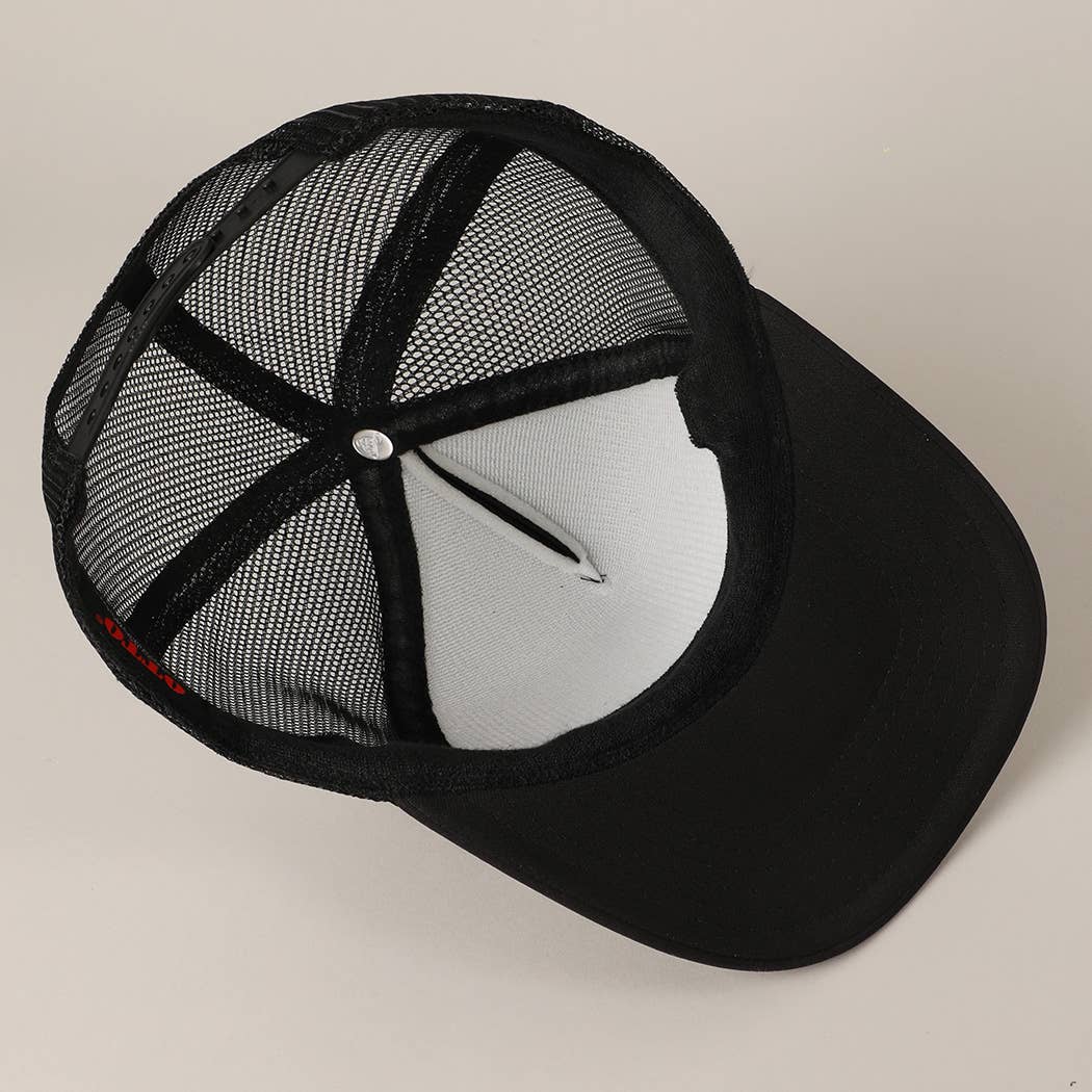 FLORIDA Text Printed Mesh Back Foam Trucker Hat: Pink / ONE SIZE