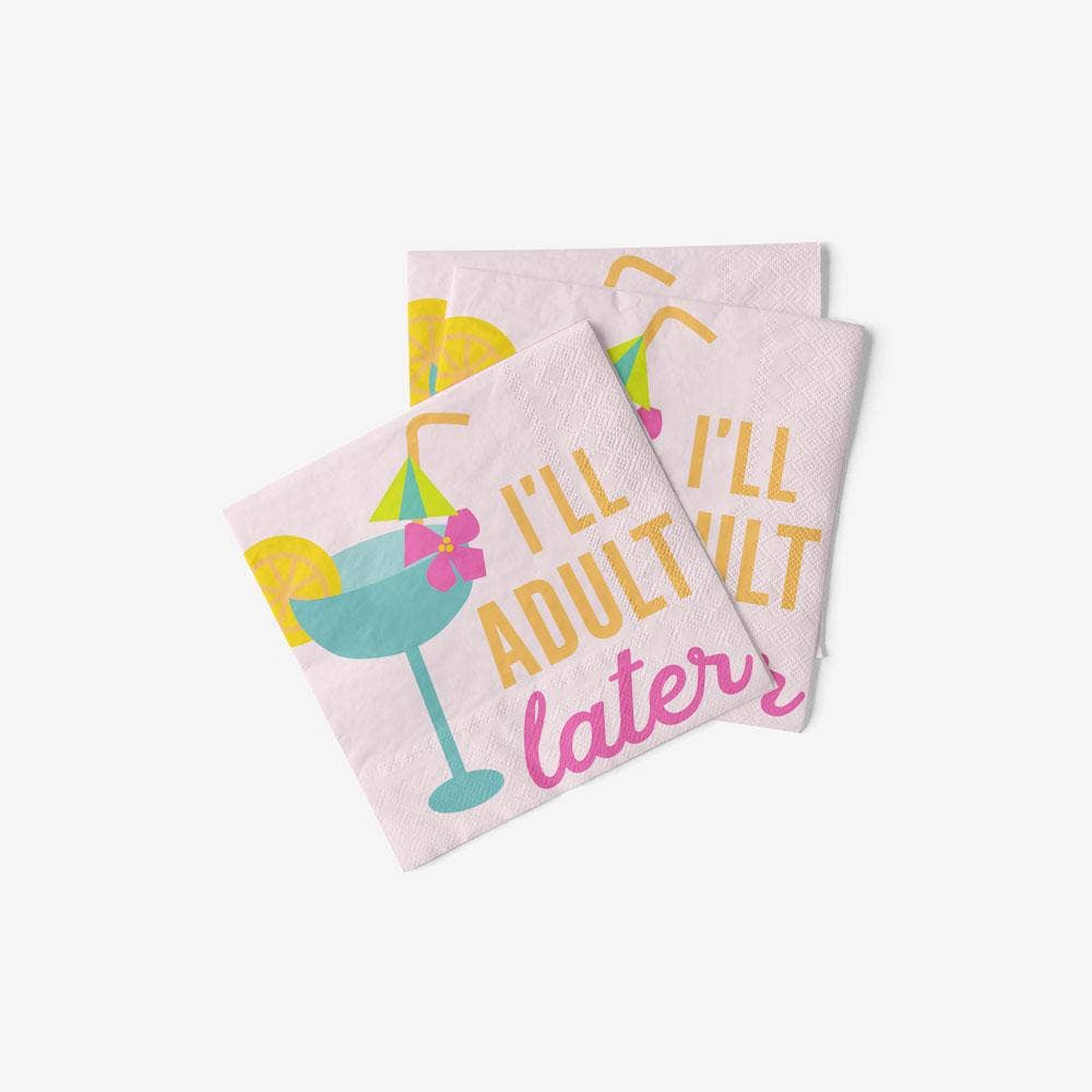 Funny Cocktail Napkins | I'll Adult Later - 20ct