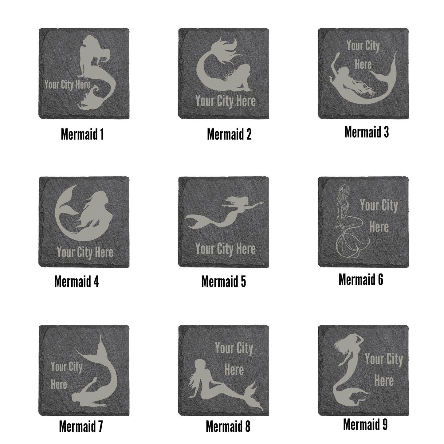 Beach Coasters, Nautical Coasters, Engraved Slate Coasters: Palm Tree 2 / 4" Round