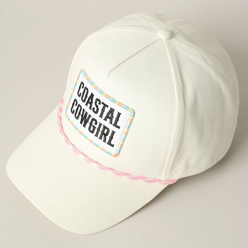 Coastal Cowgirl Embroidery Patch Trucker Hat: MULTI / ONE SIZE