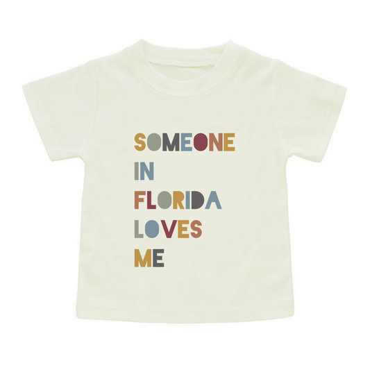 Someone in FL Loves Me Florida Kids Gift Cotton Tee Shirt: 4/5T