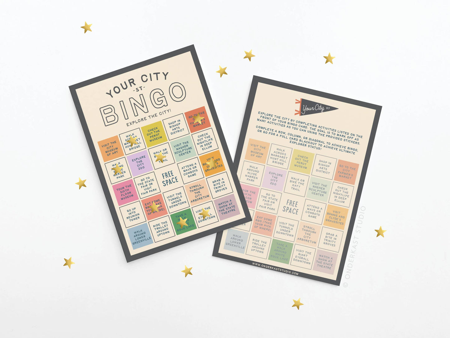 Custom City Explorer Bingo Card: Blue / Works for me!
