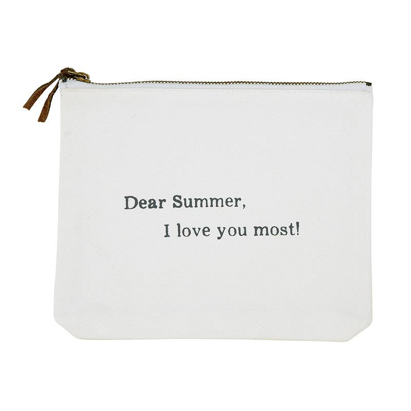 Face to Face Canvas Zip Pouch - Dear Summer, I Love You