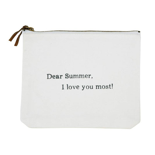 Face to Face Canvas Zip Pouch - Dear Summer, I Love You