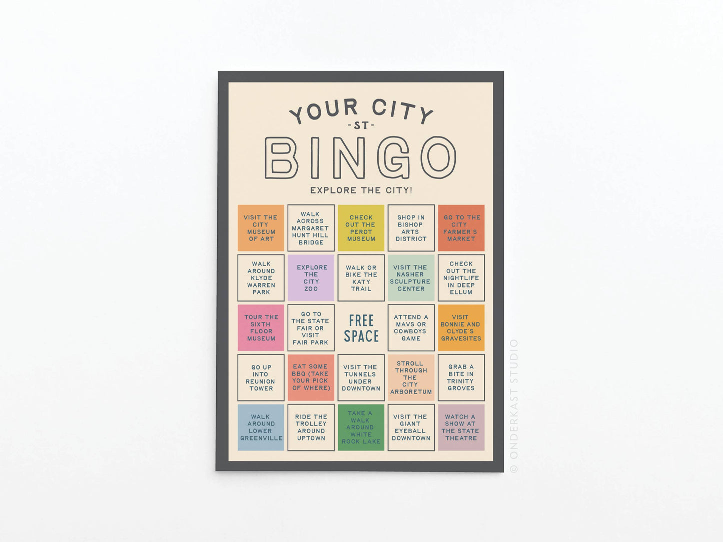 Custom City Explorer Bingo Card: Blue / Works for me!