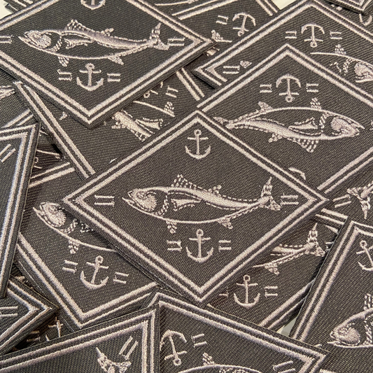 3" Fishing  Patch  -  Embroidered Hat Patch: 3" Embroidered Patch