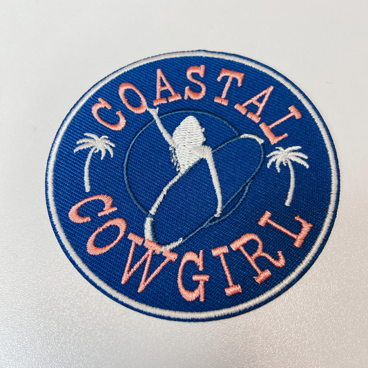 3" Coastal Cowgirl  - Embroidered Hat Patch: Embroidered Patch