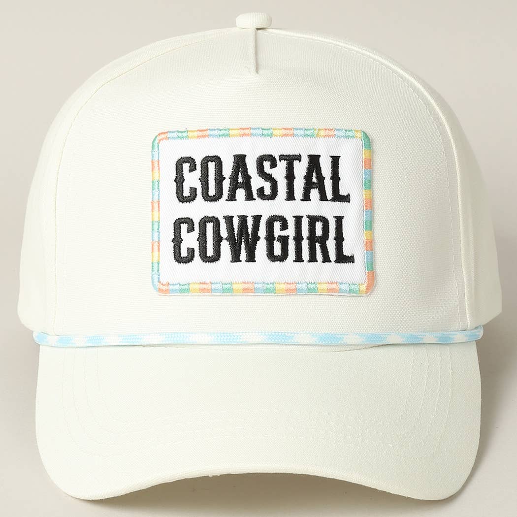 Coastal Cowgirl Embroidery Patch Trucker Hat: MULTI / ONE SIZE