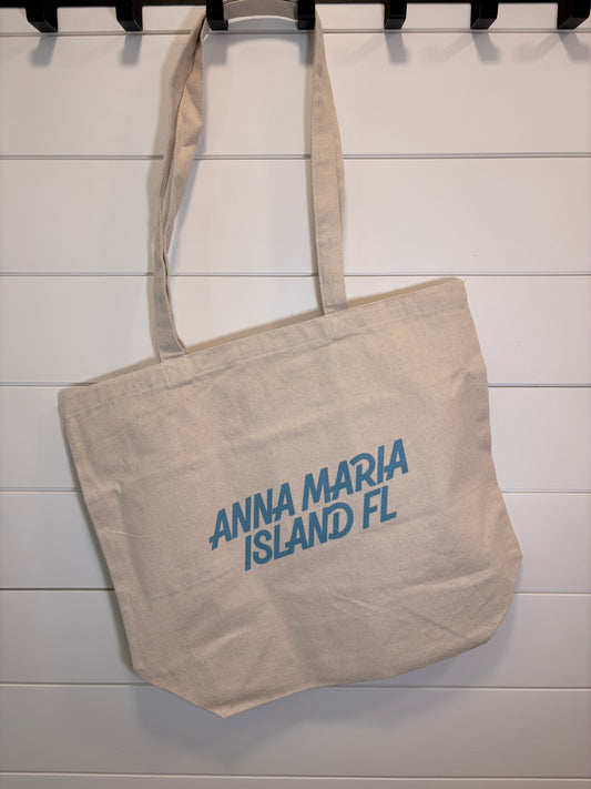 Anna Maria Island Tote Bag: Faded Blue