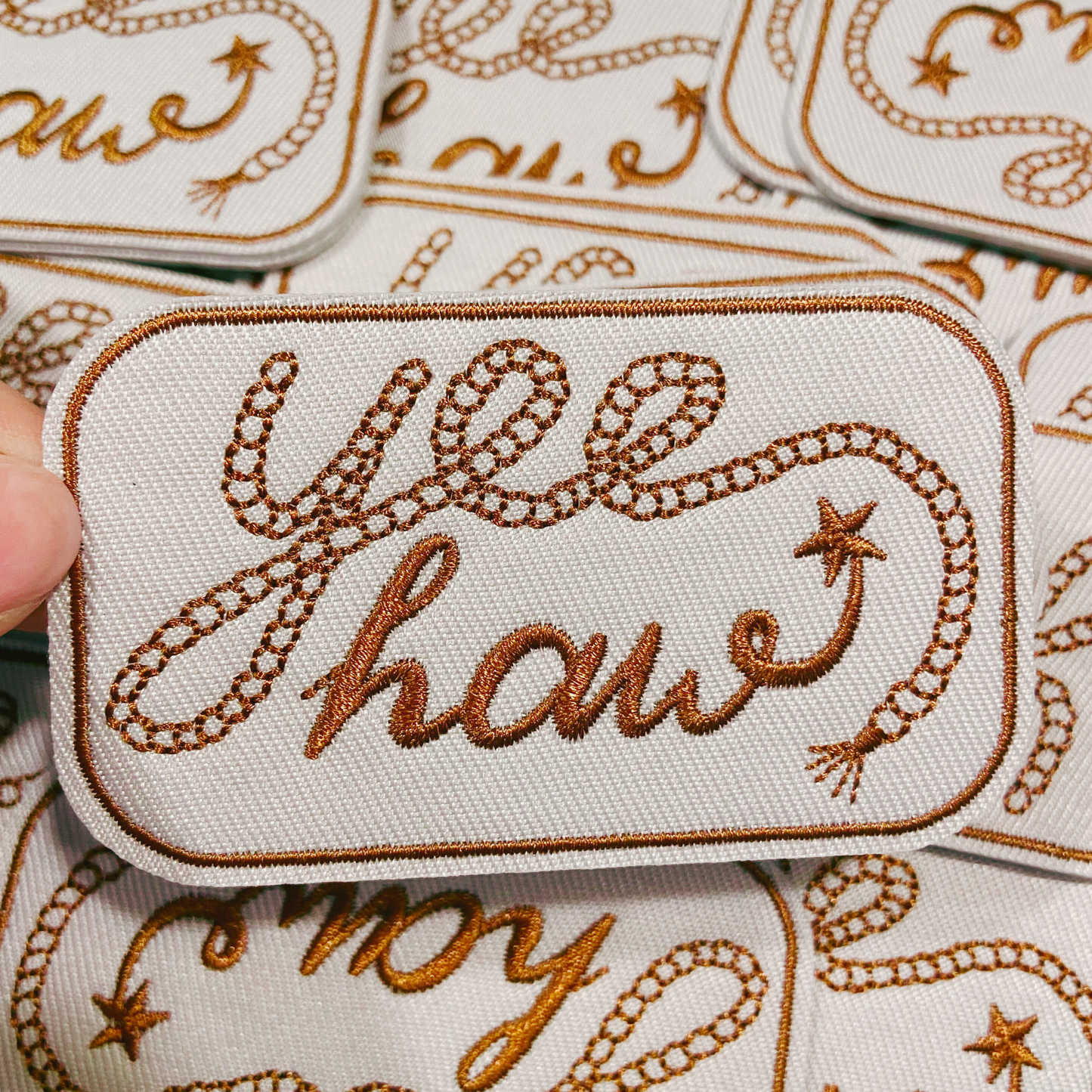 3" Yee Haw -  Embroidered Hat Patch: QTY 1