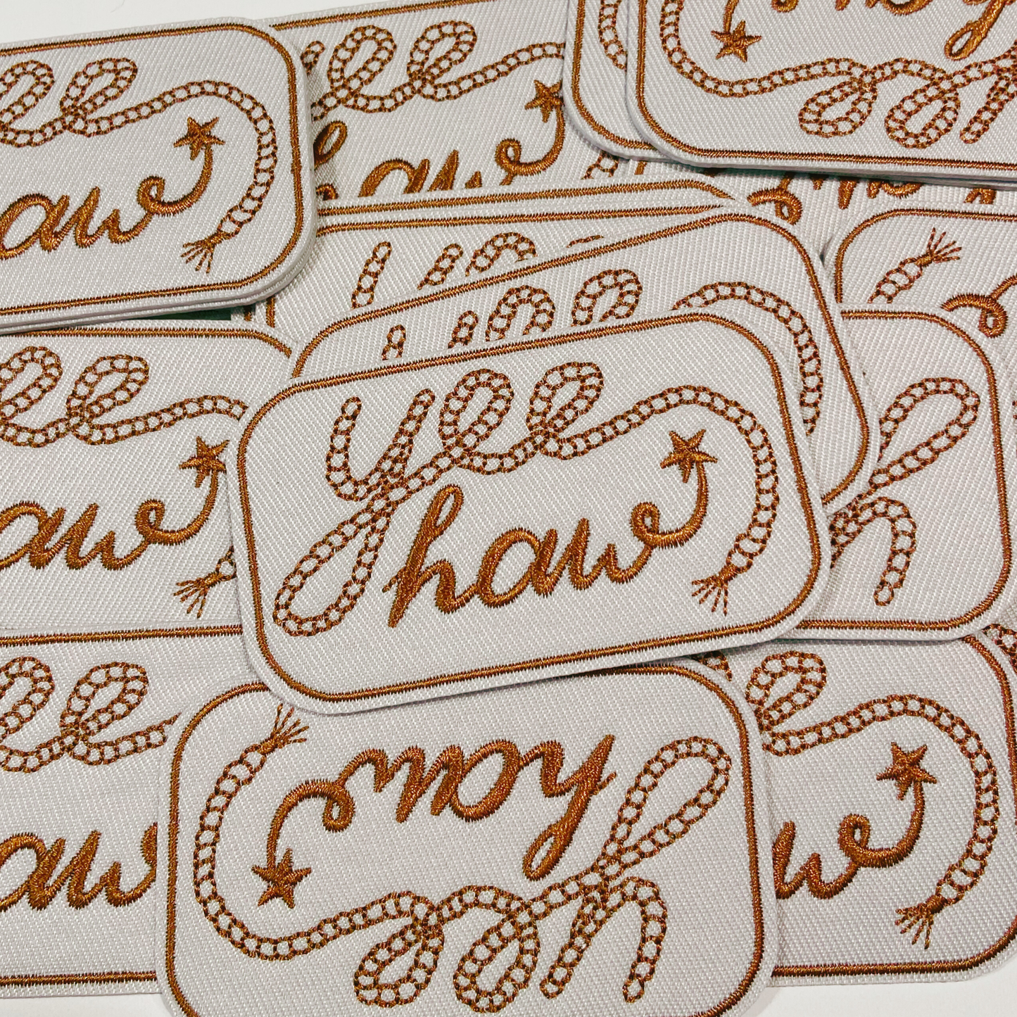 3" Yee Haw -  Embroidered Hat Patch: QTY 1