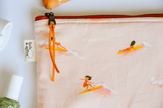 Palms Surf Zipper Pouch - Surfer Girl Pink: Medium