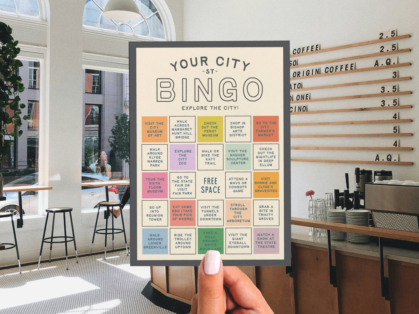 Custom City Explorer Bingo Card: Blue / Works for me!