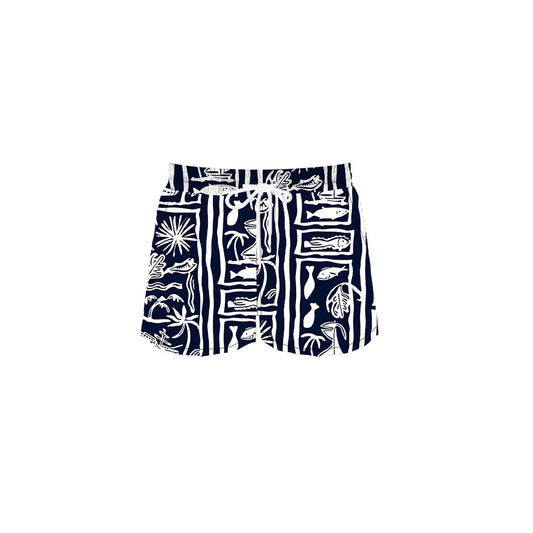 Island Summer Men Trunk: NAVYWHITE / S-M-L-XL(1-2-2-1)