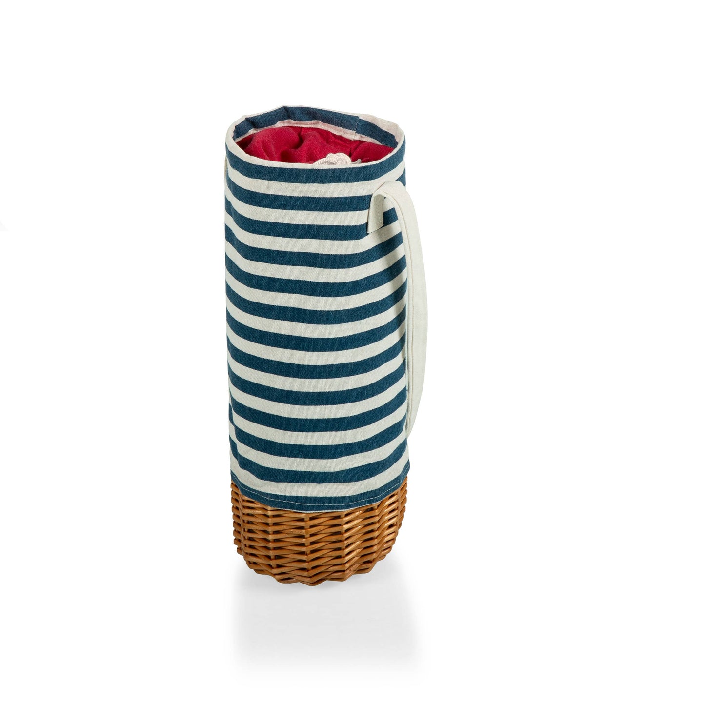Malbec Insulated Canvas and Willow Wine cooler Basket: Beige Canvas